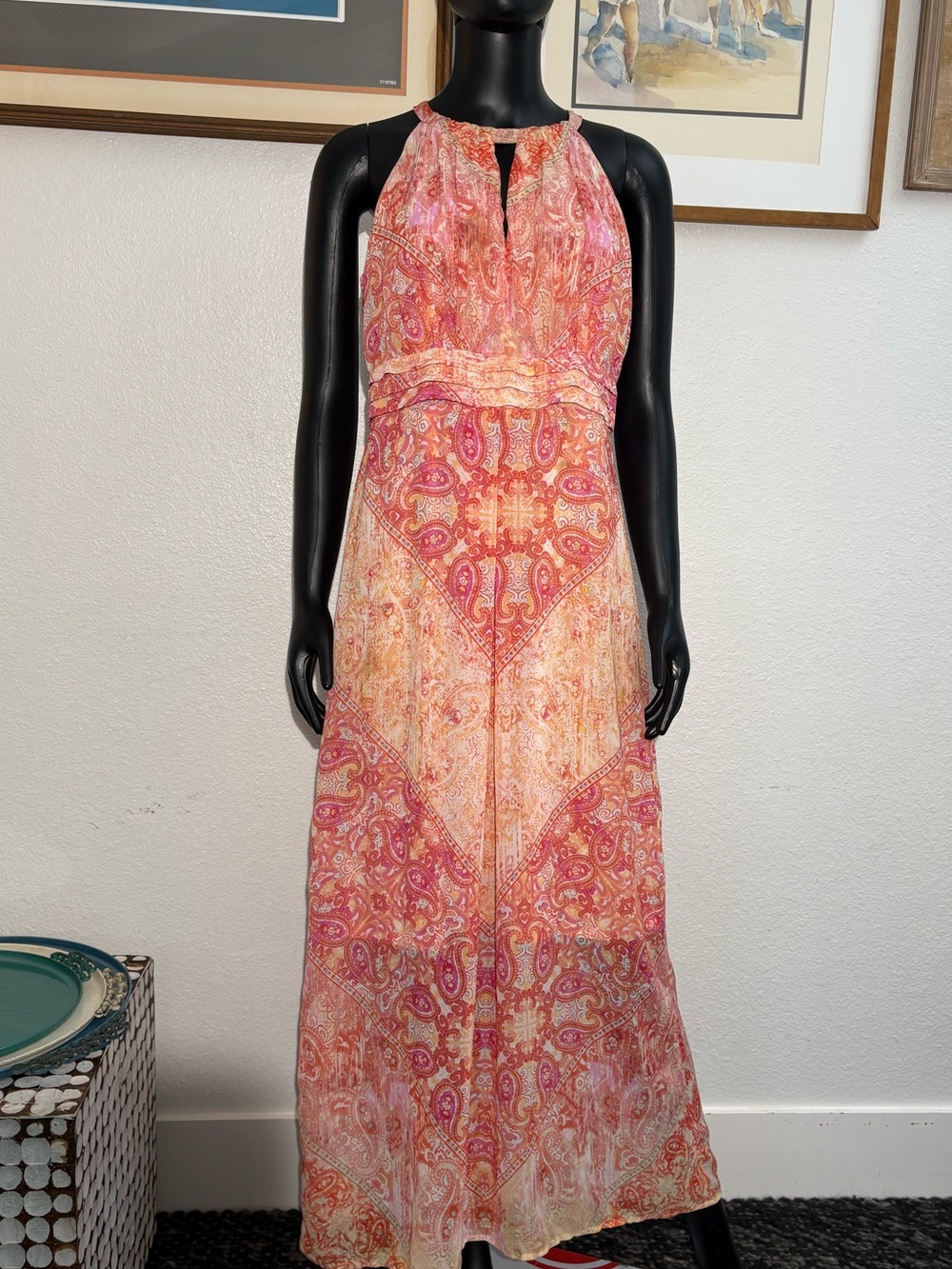 Soho Apparel Ltd women's halter front keyhole maxi dress